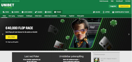 Unibet Poker skjermbilde