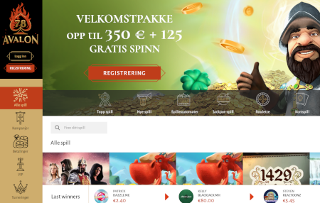 skjermbilde avalon78 ettkasino