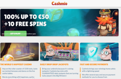 skjermbilde cashmio nettkasino