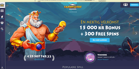 skjermbilde casinogods nettkasino