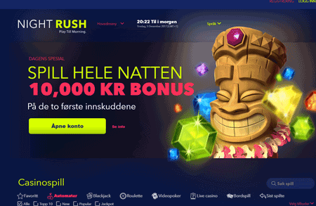 skjermbilde nightrush nettkasino