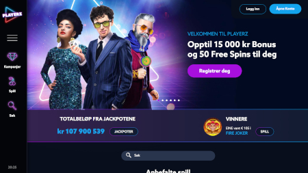 Skjermbilde fra den opprinnelige testen