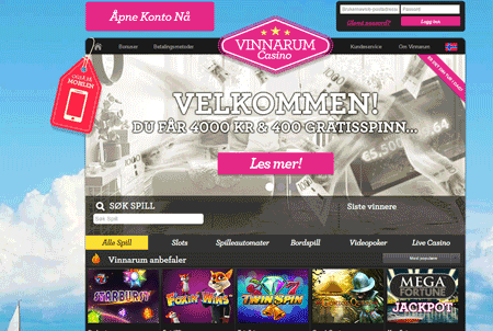 skjermbilde vinnarum nettkasino