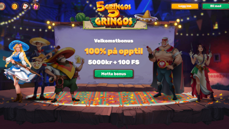 Skjermbilde av 5Gringos Casino fra NCGs gjennomgang