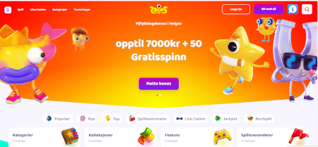 Skjermbilde av 7 Signs Casino fra NCGs gjennomgang