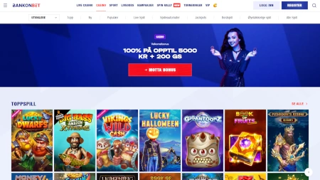 Skjermbilde av BankonBet Casino fra NCGs gjennomgang