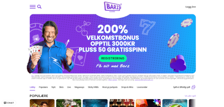 Skjermbilde av Barz Casino fra NCGs gjennomgang