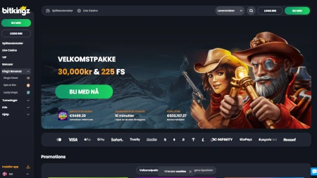 Skjermbilde av Bitkingz Casino fra NCGs gjennomgang