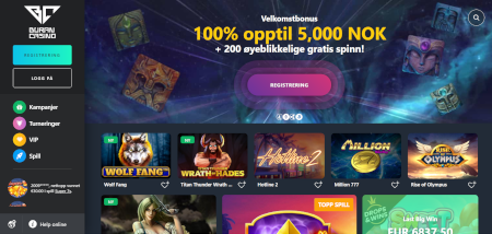 Skjermbilde av Buran Casino fra NCGs gjennomgang