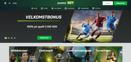 Skjermbilde av Campobet fra NCGs gjennomgang