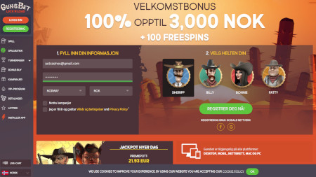 Skjermbilde av Gunsbet fra NCGs gjennomgang