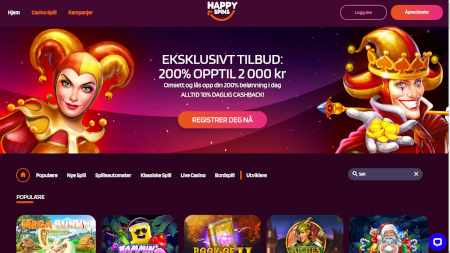 Skjermbilde av HappySpins fra NCGs gjennomgang