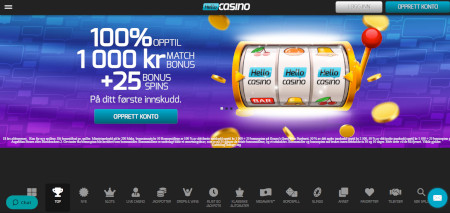 Skjermbilde av Hello Casino fra NCGs gjennomgang