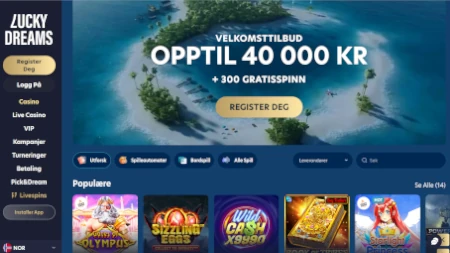 Arkivert skjermbilde av Lucky Dreams Casino