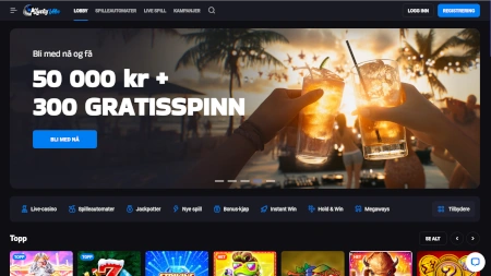 Skjermbilde av Lucky Vibe Casino fra NCGs gjennomgang