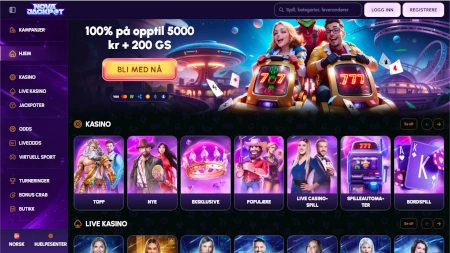 Skjermbilde av NovaJackpot fra NCGs gjennomgang