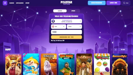 Skjermbilde av PoleStar Casino fra NCGs gjennomgang