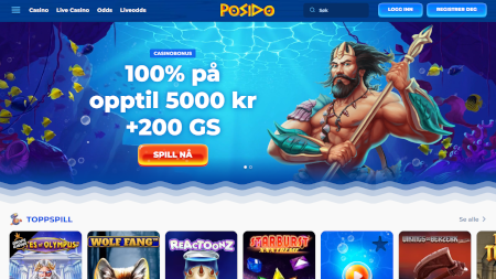 Skjermbilde av Posido Casino fra NCGs gjennomgang