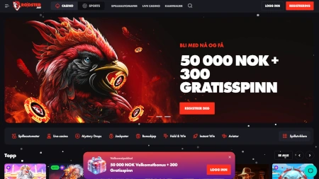 Skjermbilde av Rooster.bet fra NCGs gjennomgang