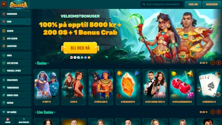 Skjermbilde av Spinanga Casino fra NCGs gjennomgang