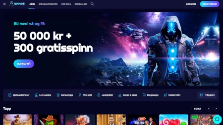 Skjermbilde av Spinjo Casino fra NCGs gjennomgang