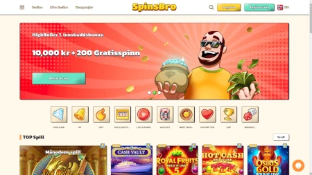 Skjermbilde av Spinsbro Casino fra NCGs gjennomgang
