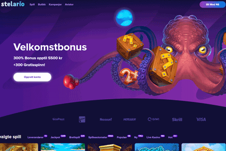 Skjermbilde av Stelario Casino fra NCGs gjennomgang