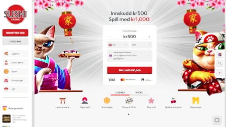 Skjermbilde av Sushi Casino fra NCGs gjennomgang