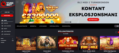 Arkivert skjermbilde av Yugi Bet Casino