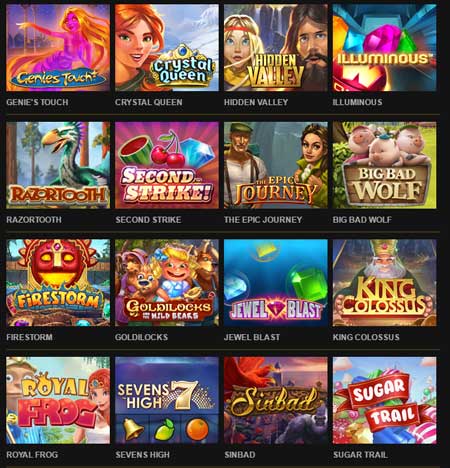 utvalg av casinospill på quickspinn