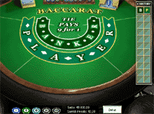 Baccarat bord hos CasinoEuro