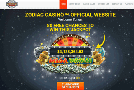 Zodiac Casino skjermbilde